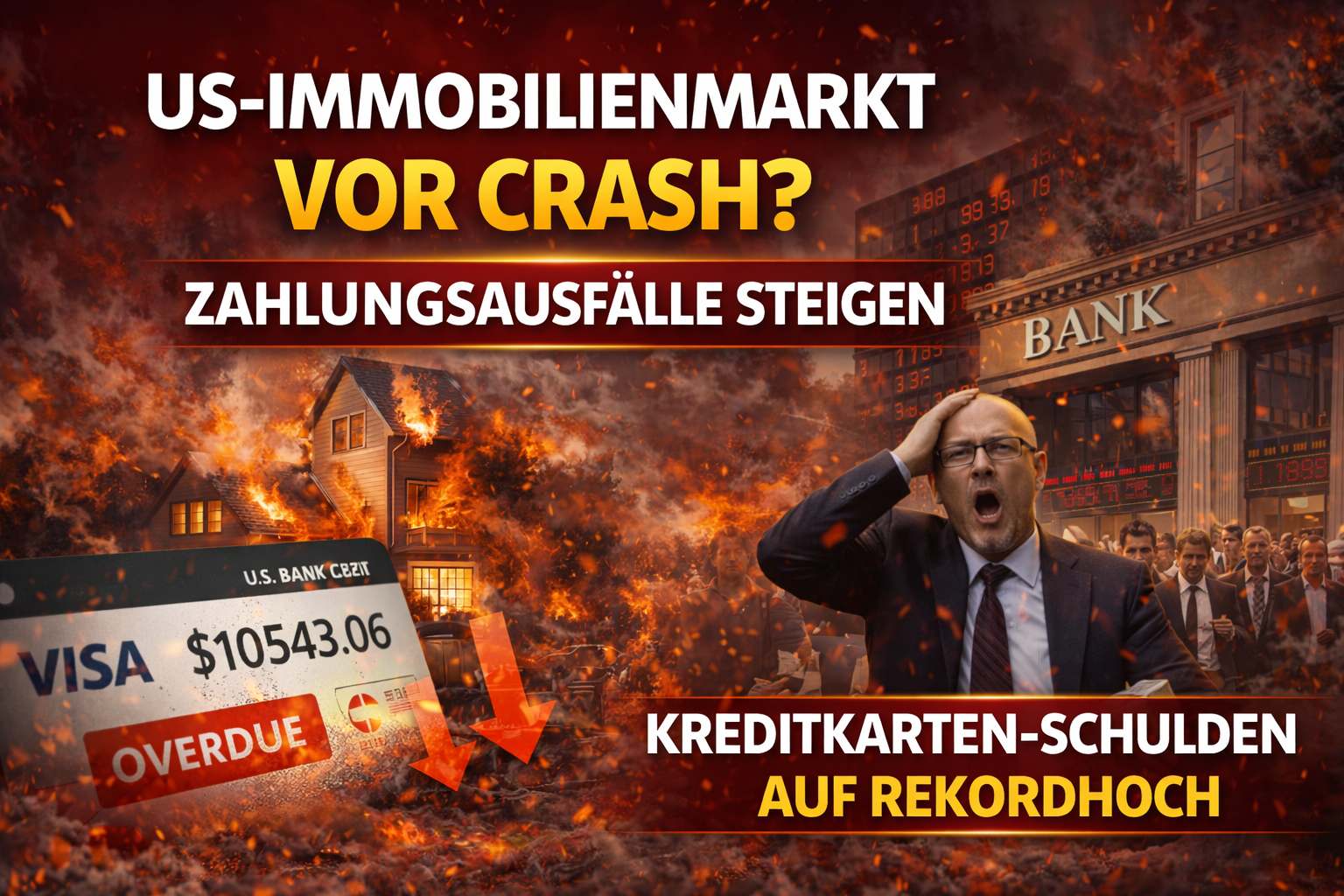 Krise am US-Immobilienmarkt: Zahlungsausfälle bedrohen Banken – Kreditkarten-Schulden auf Rekordhoch
