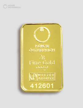 2g Goldbarren Prägebarren – Münze Österreich
