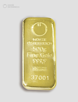 500g Goldbarren Gussbarren – Münze Österreich