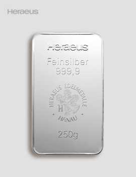 250g Silberbarren – Heraeus