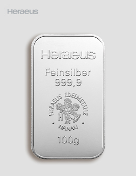 100g Silberbarren – Heraeus