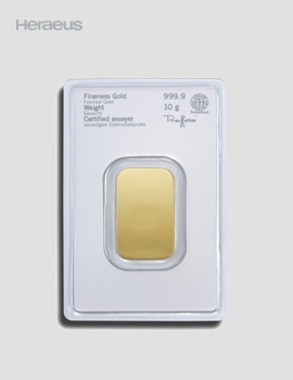 10g Goldbarren Prägebarren – Heraeus