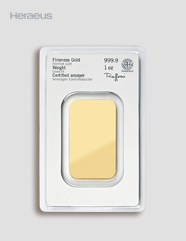 1 Unze Goldbarren Prägebarren – Heraeus