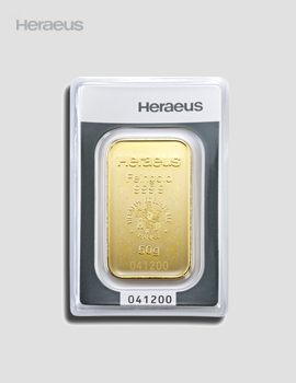50g Goldbarren Prägebarren – Heraeus