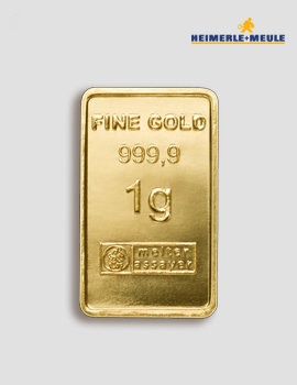 1g Goldbarren für Sammelbox – Heimerle + Meule